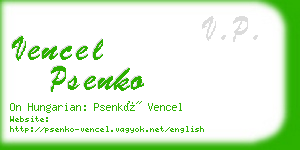 vencel psenko business card